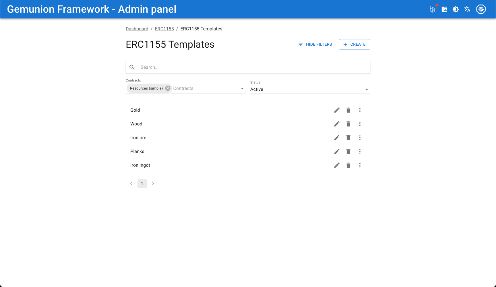 ERC1155 template search